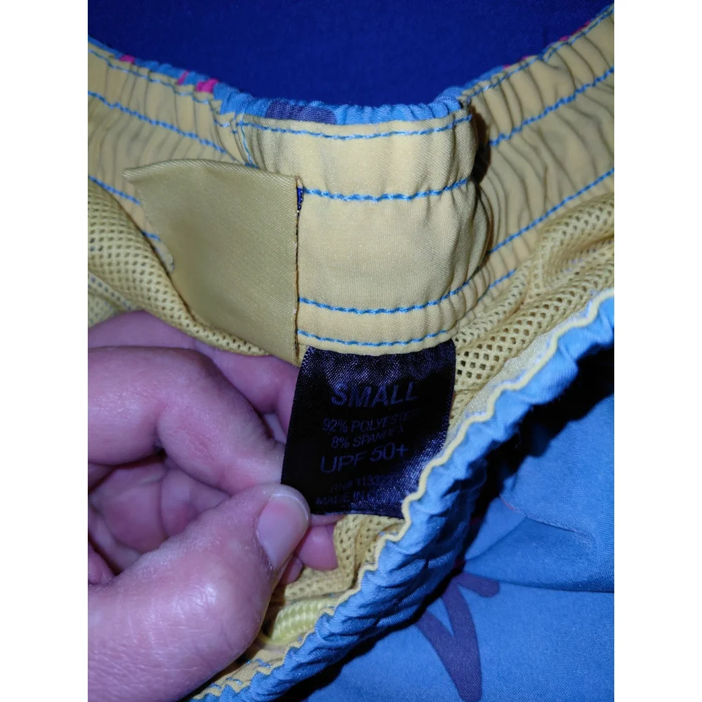Men's Banana Boat SPF 50 Swimsuit Size Small Shorts Tropical Swim Trunks Lined